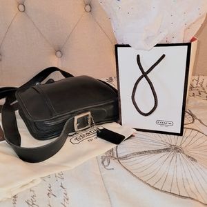 COACH** VINTAGE "Camera bag!" in Black leather !